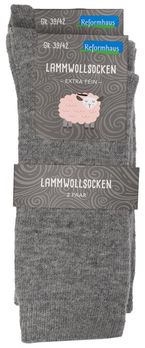 Reformhaus - Lammwollsocke, Gr. 39/42 grau