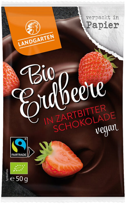 Landgarten - FT Erdbeere in Zartbitter-Schokolade bio, 50g