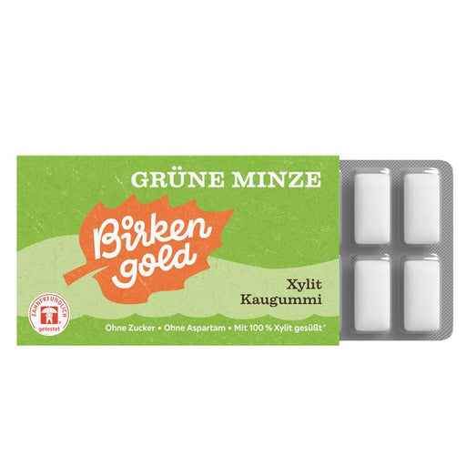 Birkengold - Kaugummi Grüne Minze (12 Stück), 17g