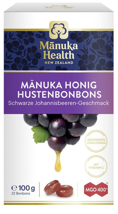 Manuka Health - MGO 400+ Manuka Hustenbonbons (schwarze Johannisbeere) 100g