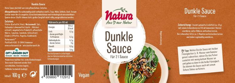 Natura - Dunkle Sauce 160g