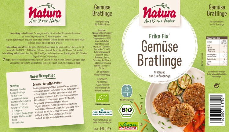 Natura - Frika Fix Gemüse-Bratlinge bio 150g