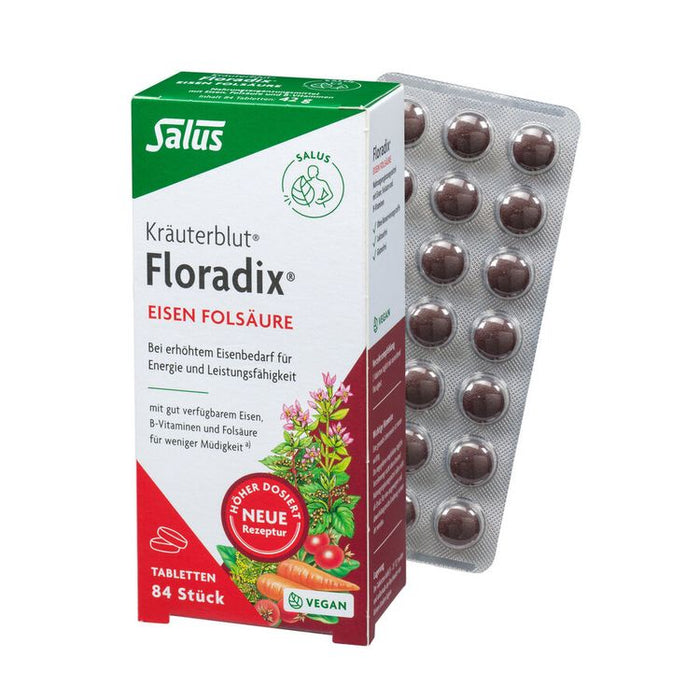 Salus - Floradix Eisen Folsäure Tabletten, 84 St.