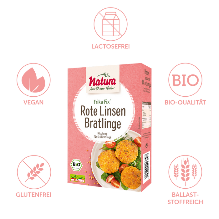 Natura - Frika Fix Rote Linsen-Bratlinge bio, 150g