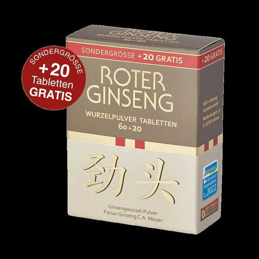 KGV - Roter Ginseng Tabletten Sondergröße 60 + 20 Stk.