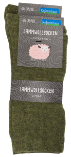 Reformhaus - Lammwollsocke, Gr. 35/38 grün