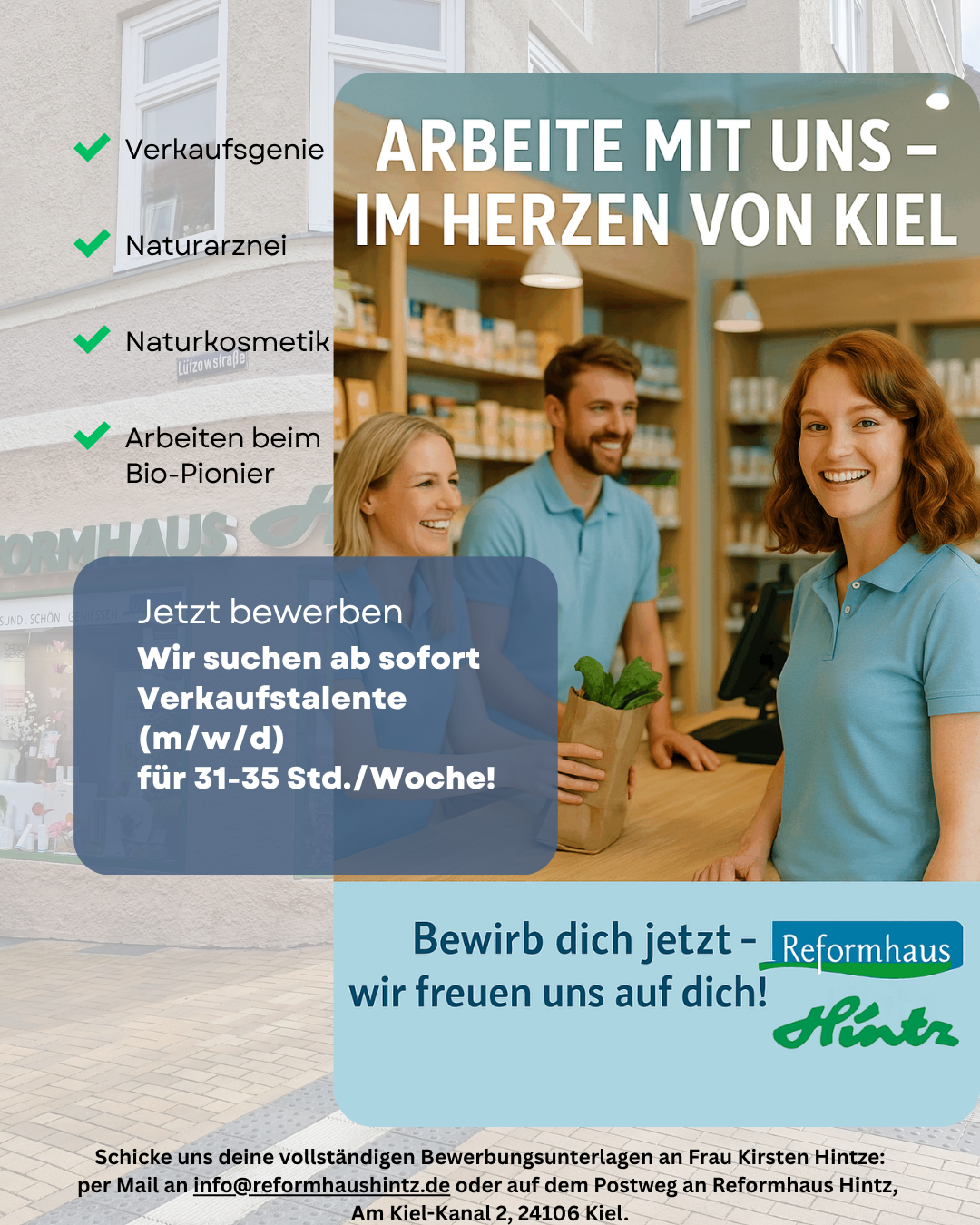 Stellenanzeige Reformhaus Hintz
