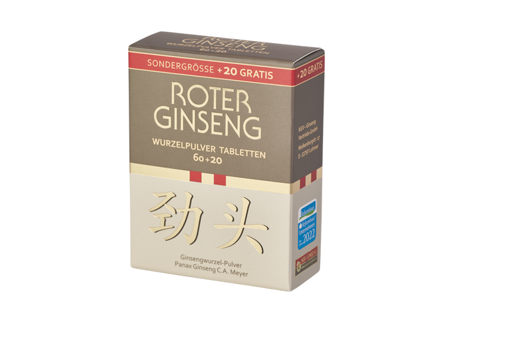 KGV - Roter Ginseng Tabletten Sondergröße 60 + 20 Stk.