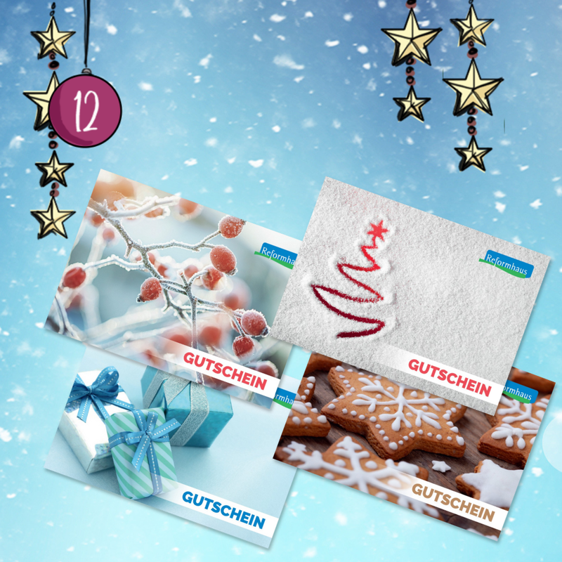 Ihre Gewinnchance am 12.12.: 3 Reformhaus® Gutscheine à 15 Euro
