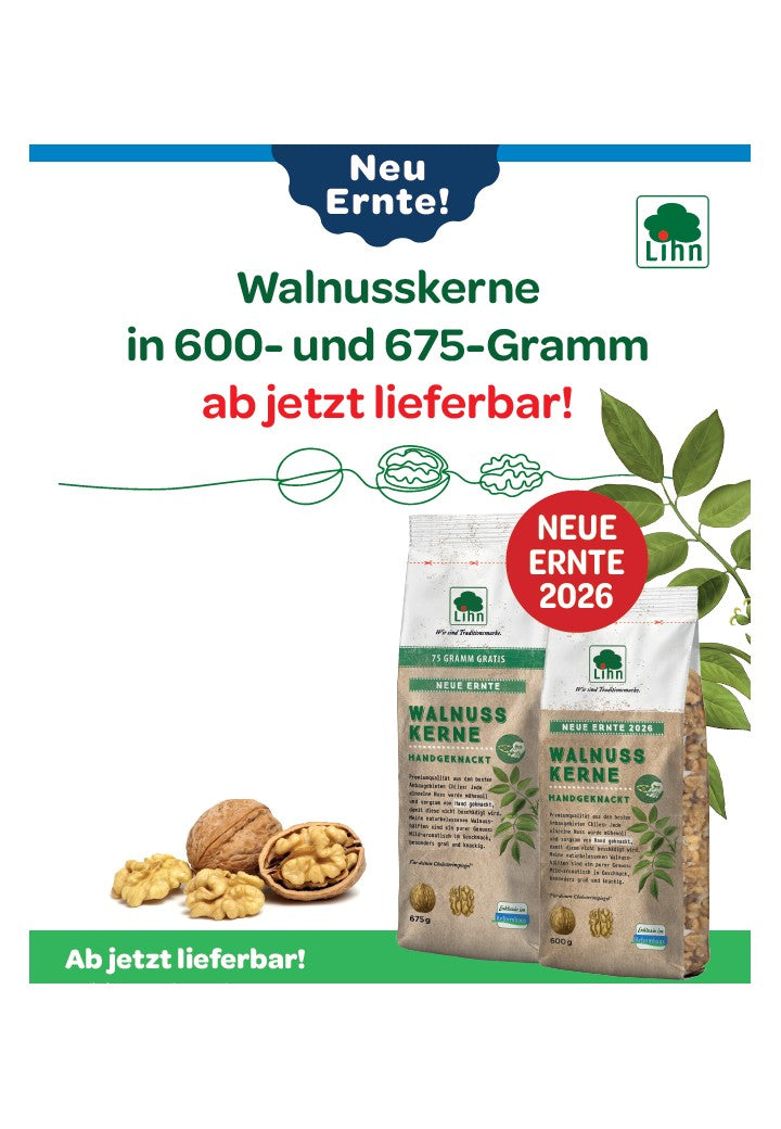 Die neue Ernte der beliebten Walnusskerne von Lihn ist eingetroffen.