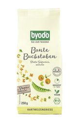 Byodo - Buchstabennudeln, semola, bunt bio, 250g