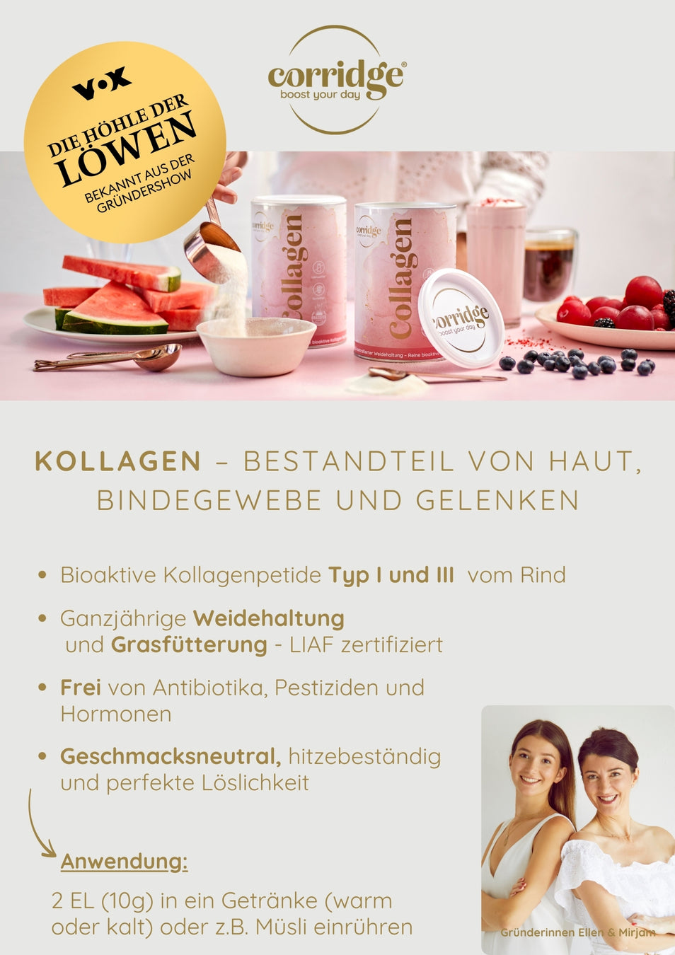 Collagen von Corridge Flyer, bekannt aus Höhle der Löwen.