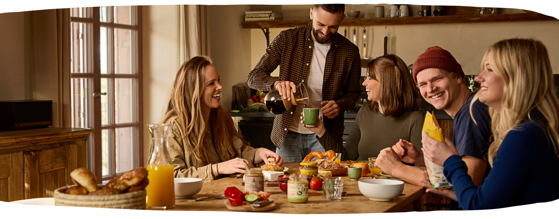 Rapunzel - Freunde am Frühstückstisch