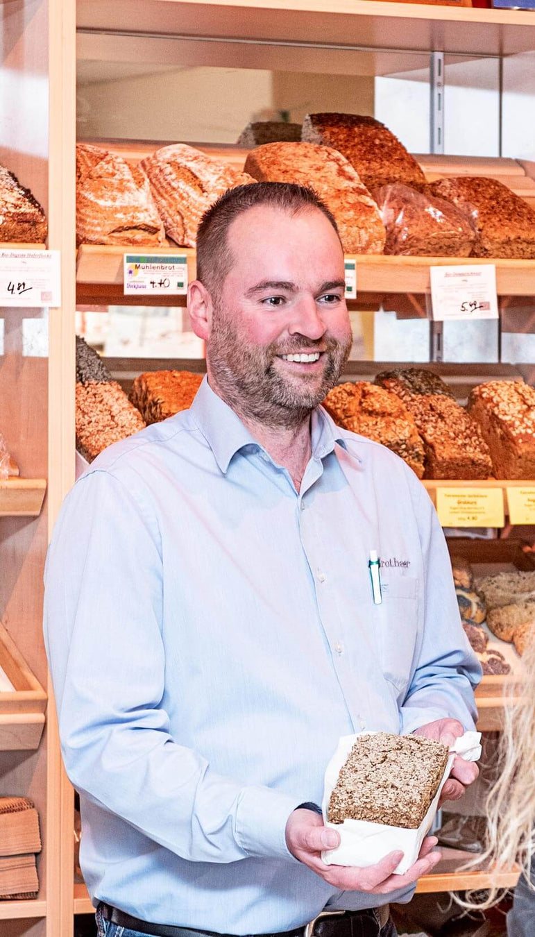 Brotverkauf im Reformhaus Grotheer