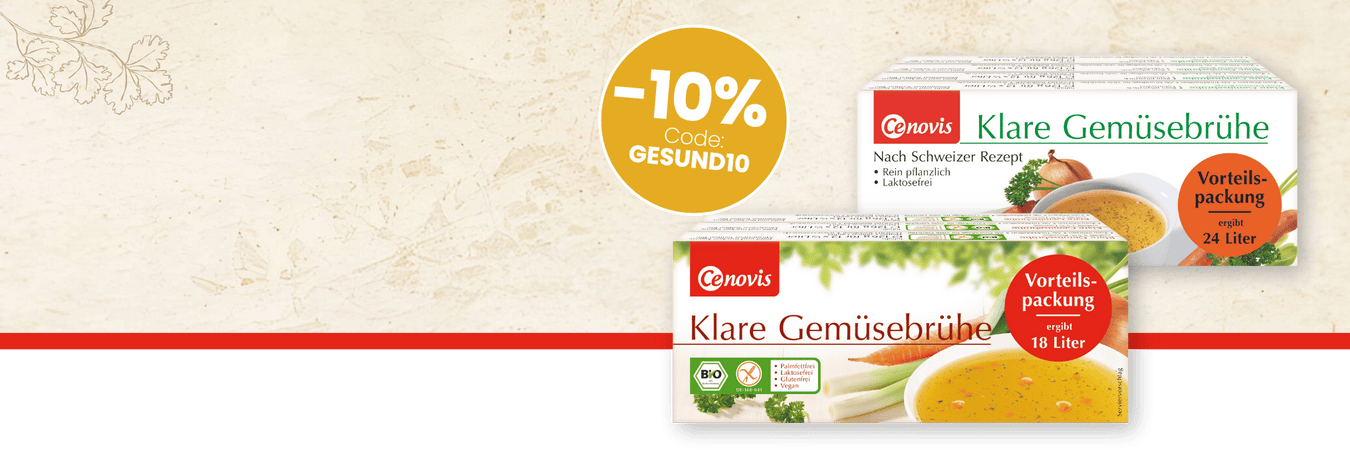 -10% auf das gesamte Sortiment von Cenovis und granoVita. Code: GESUND10