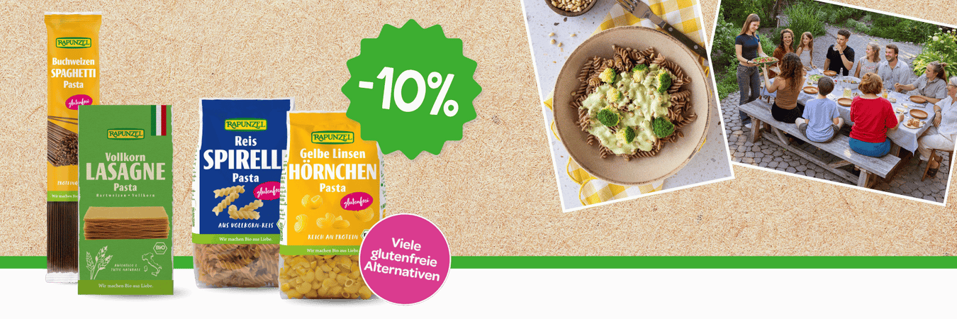 10 Prozent auf Pasta von Rapunzel