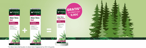 Sie kaufen zweimal hübner Aloe Vera Gel (100 ml) und erhalten eine Aloe Vera Tagescreme (50 ml) gratis dazu; gilt 1. bis 14. Juli