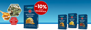 1. bis 14. Dezember: 10 Prozent Rabatt mit MANUKA10 auf Reformhaus Manuka Honig plus eine Packung Manuka Honig Bonbons gratis zu jeder Manuka-Bestellung