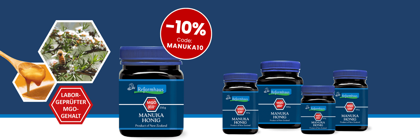 10 Prozent Rabatt auf Reformhaus® Manuka Honig mit dem Code MANUKA10