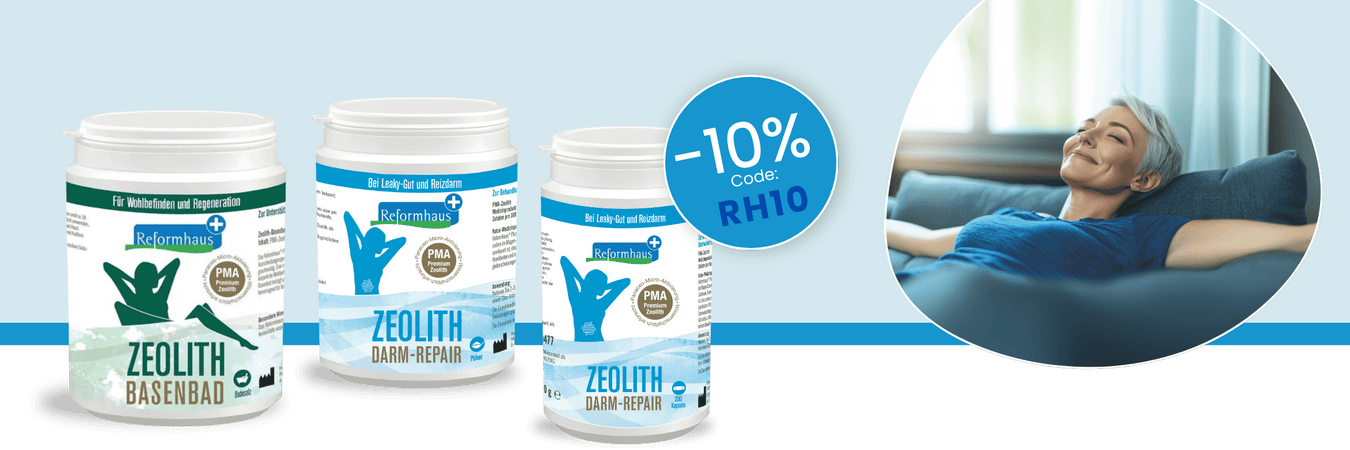 Vom 1. bis 14. März gibt es 10 Prozent Rabatt auf Zeolith und alles von Reformhaus® Plus – Code: RH10