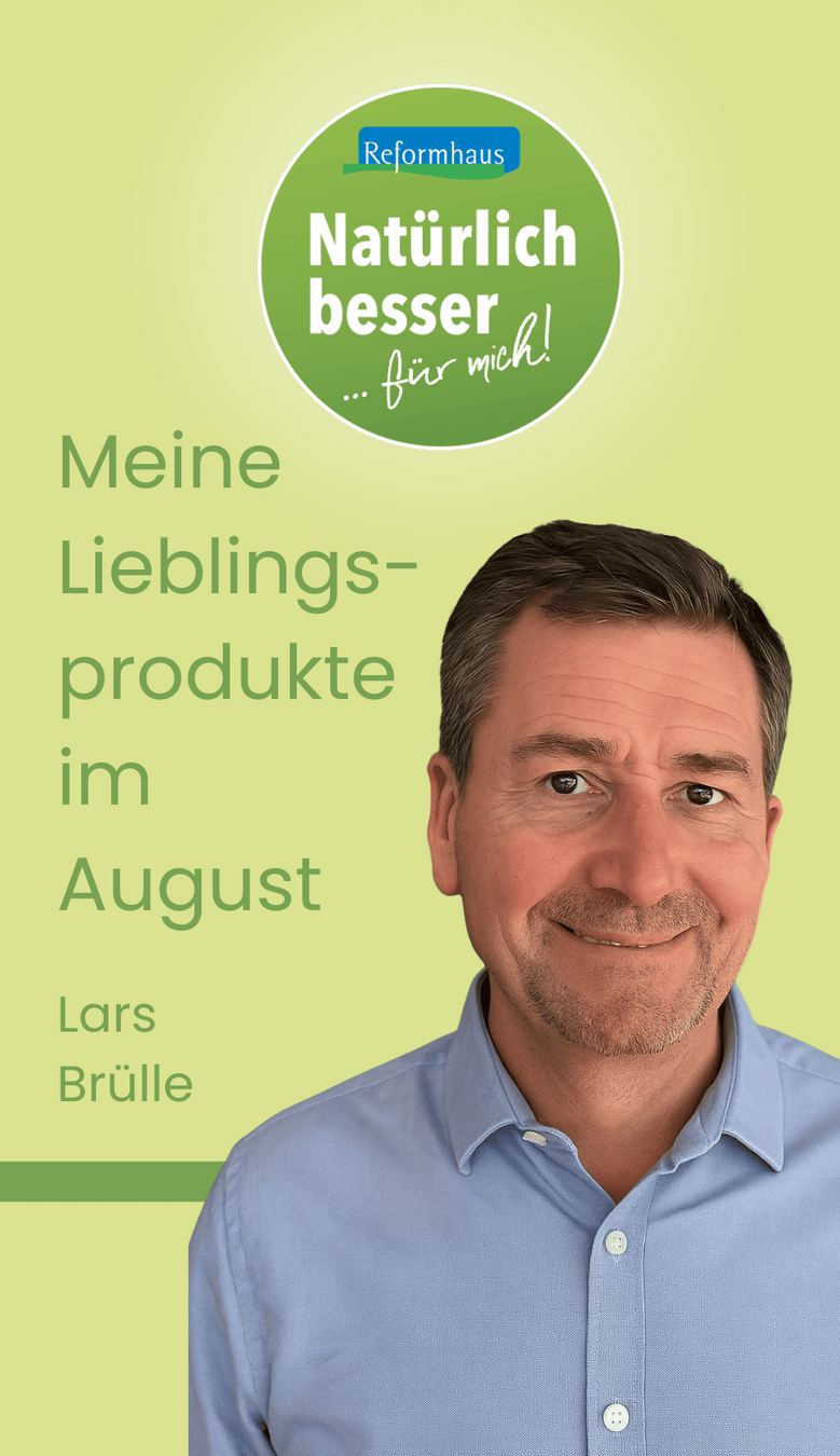 Lars Brülle vom Reformhaus Sonnenau, stellt im August seine Lieblingsprodukte vor.