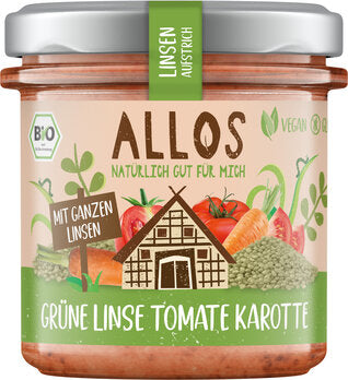 Allos - Linsen Aufstrich Grüne Linsen Tomate Karotten, bio 140g